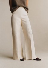 Sèzane "Marino" hi waisted wide leg trousers in ecru size EU36/UK8 BNWT
