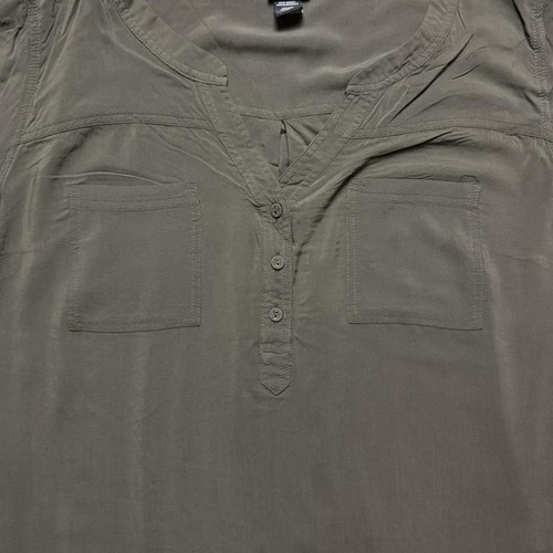 Torrid Harper Georgette Pullover Camicetta Manica 3/4 Donna 2X Grigio Cachi - Foto 5 di 5