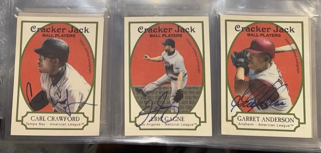 2005 Topps Cracker Jack Baseballkarte Signaturen Gagne Crawford Anderson /50