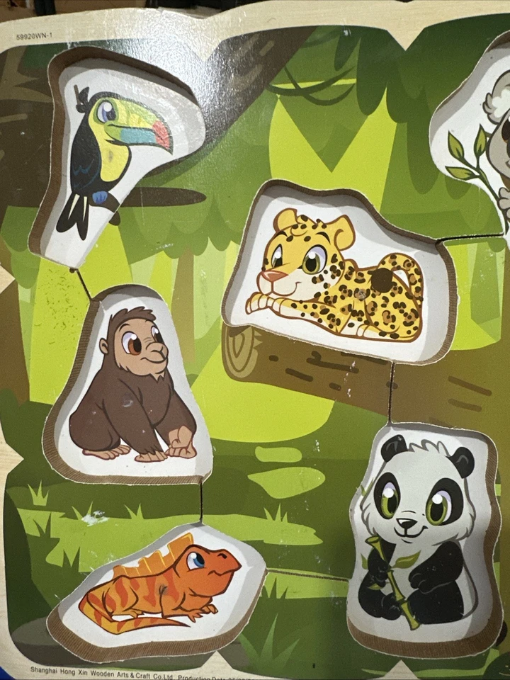 3 Wooden Peg Puzzles for Baby Toddlers Preschool Educational With Stand - Image 2 of 4