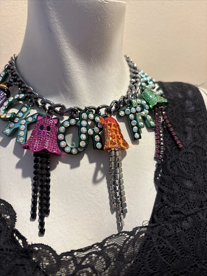 NWT BETSEY JOHNSON HALLOWEEN TRICK OR TRICK STATEMENT NECKLACE $248 - Image 3 of 4