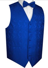 Best Tuxedo Men's Paisley Formal Tuxedo Vest, Bow-Tie  Hankie Set