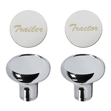 Chrome Air Valve Knob W/Glossy stainless steel "Tractor"  "Trailer" plaques