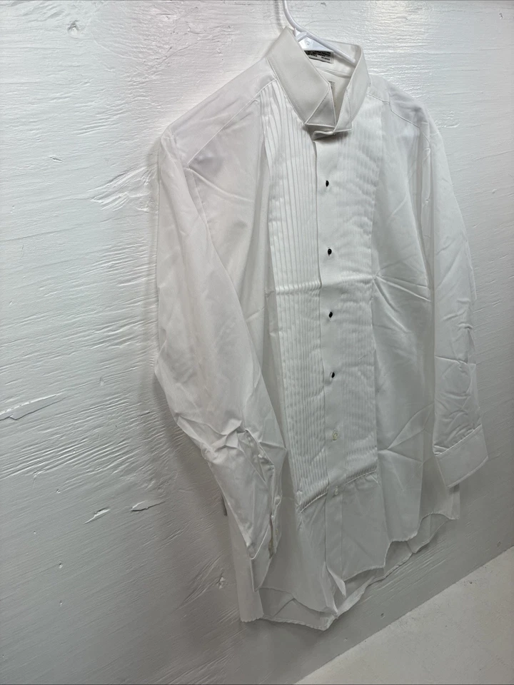 New Classix White Long Sleeve Button Up English Shirt Medium X-91 - Image 2 of 4
