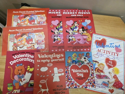 Vintage Children Valentines Activity Books. Cards Mickey Mouse,