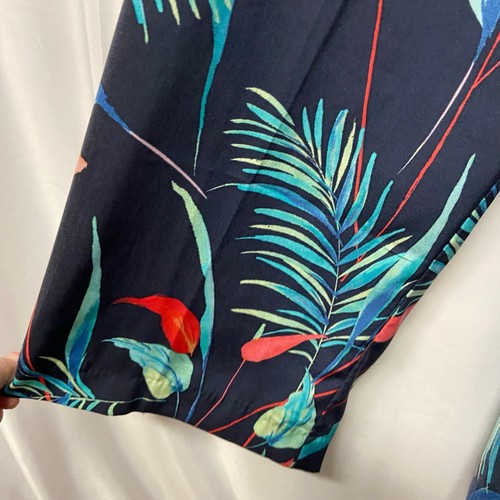 Pantalones Pantalones Liz Claiborne Florales Talla M Fluidos Sueltos Tropicales Azul Hawaiano - Imagen 9 de 13