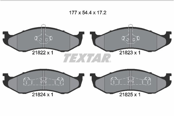 Textar 2182202 Bremsbelagsatz, Scheibenbremse FüR Jeep, Jeep (Bjc), Kia, Troller-image