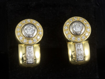 Attraktive Brillant Ohrstecker ca.1,00ct   14,9g 750/- Gelbgold & Weißgold