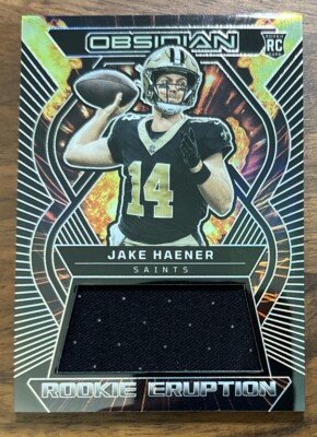 Jake Haener 2023 Panini Obsidian Rookie Eruption #176/199 Silver Prizm Saints