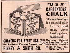 1914 AD  BINNEY SMITH CO U S A CARPENTERS CHALK 