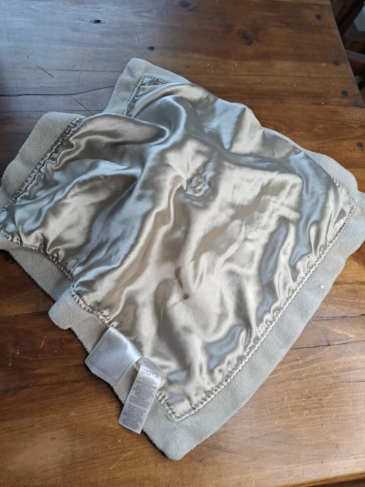 Peluche Carter's Fleece Elefante Satinado Lovey Rattle Baby 2011 Azul Gris Foto 3 de 4