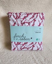 New full bed sheet set blooming cherry, 1 flat, 1 fitted sheets, 2 pillow cases