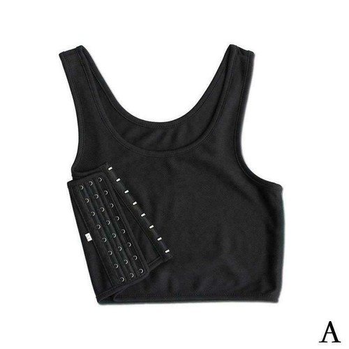 Frauen Schnalle kurze Brust Brust Binder Lesben Trans Weste 3 Tomboy Korsett C5R1 - Bild 13 von 14