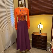 Vintage 60s 70s Hippie Boho Maxi Dress by Junior Accent