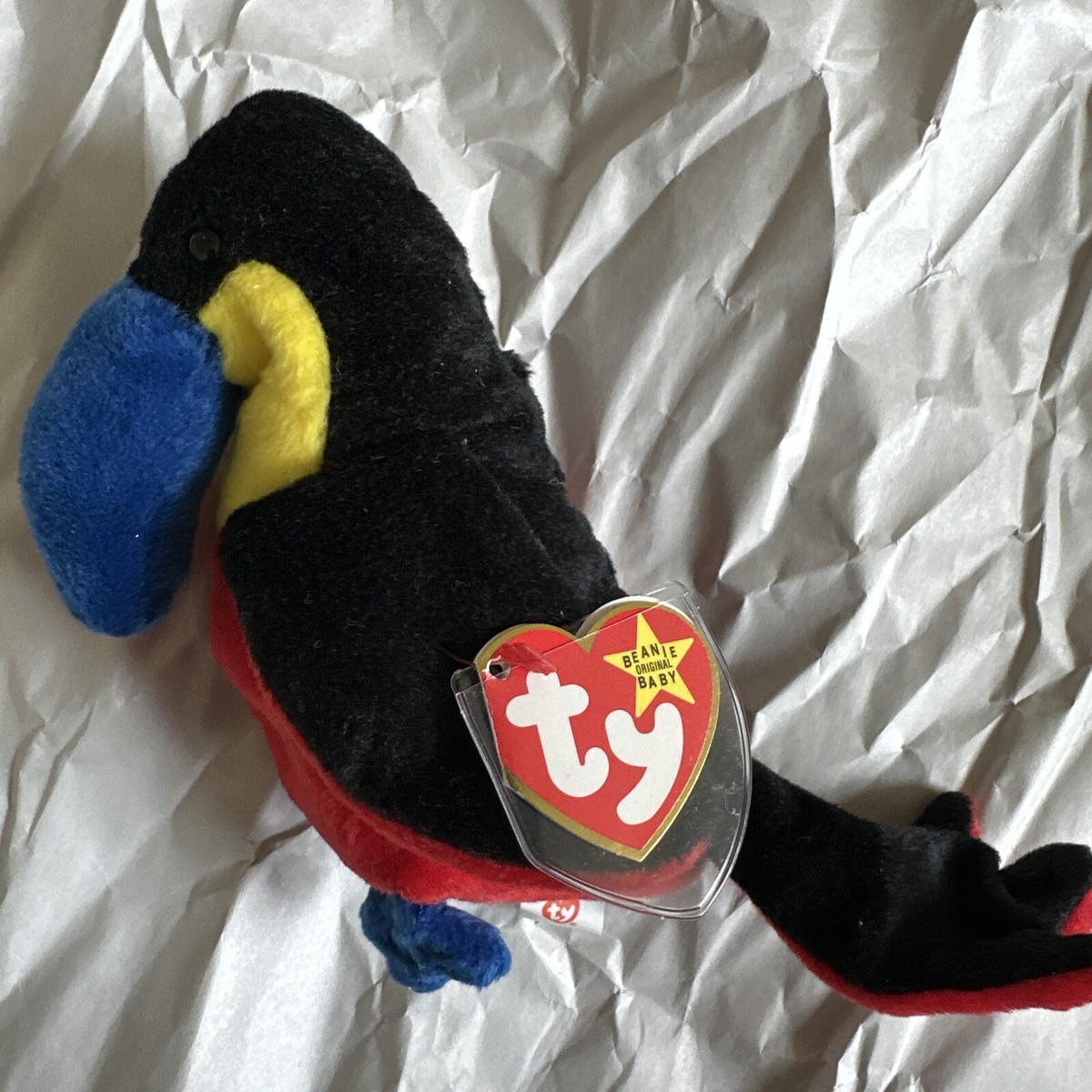 RARE Ty Beanie Baby KIWI the Toucan (4070) Retired ERROR Tags 9-16