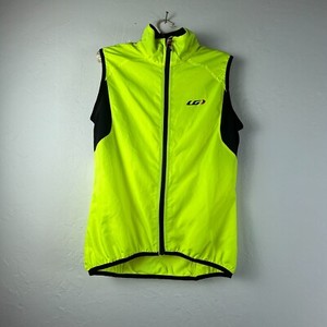 Louis Garneau Womens Cycling Vest Large Neon Yellow Full Zip Sports Activewear
