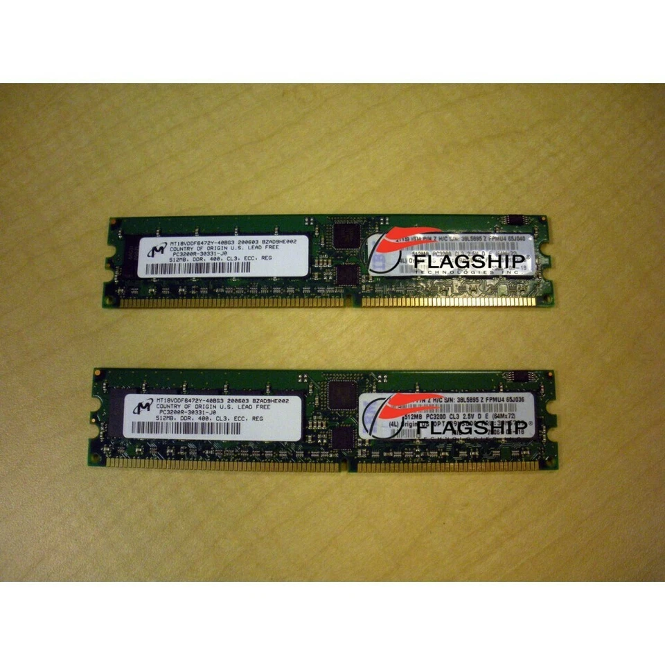 IBM 39M5800 1GB (2x 512MB) PC3200 CL3 ECC DDR SDRAM - Image 2 of 3