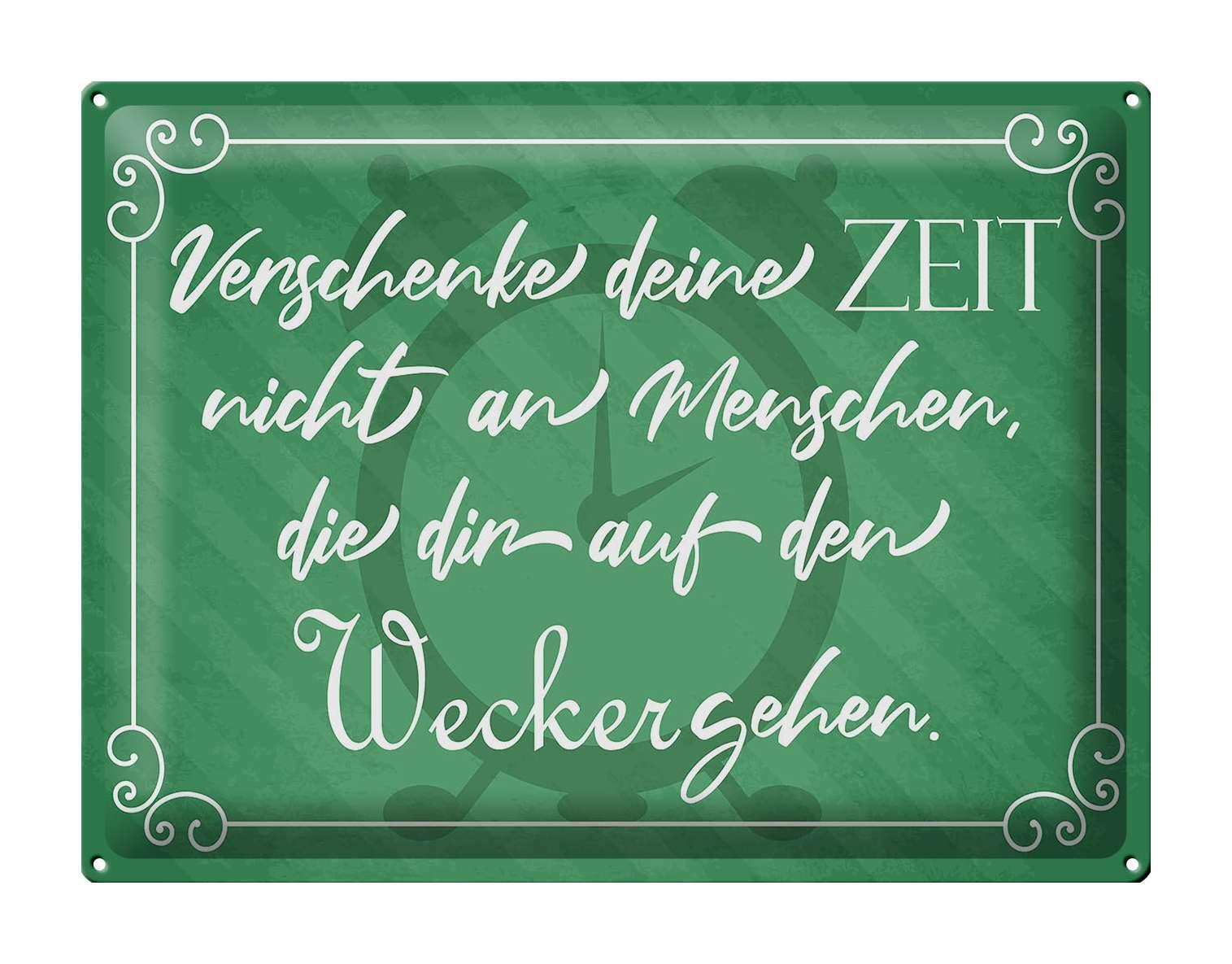 Blechschild Spruch 40x30 cm Verschenke deine Zeit nicht Deko Schild tin sign