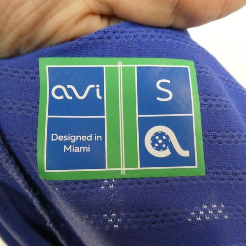AVI Athletics ärmelloses Ork Tank Top Gr. S gestreift Mesh blau Pickleball Ausrüstung - Bild 9 von 10