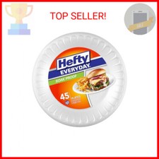 Hefty Everyday 9 Inch Foam Plates, White, 45 Count Pack of 1 