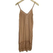 ASOS Lace Trim Cami Dress Sleeveless Casual Beige Midi US 4