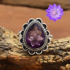 Amethyst Gemstone 925 Sterling Silver Ring Handmade Jewelry Ring For Gift