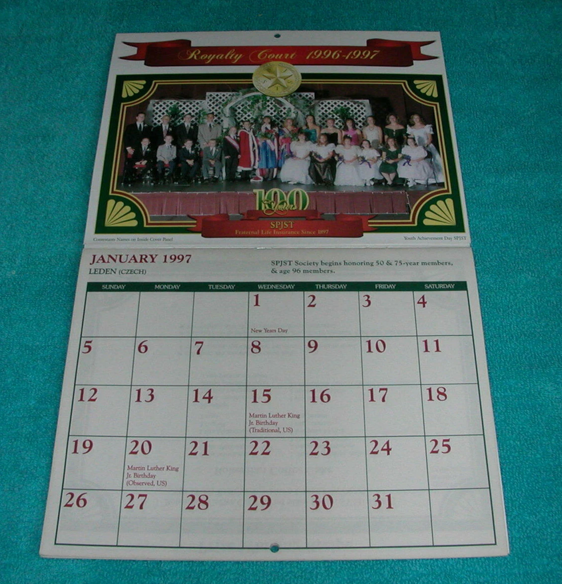 SPJST Fraternal Life Insurance 100 Years 1997 Calendar~Czech Slavonic  Benevolent | eBay