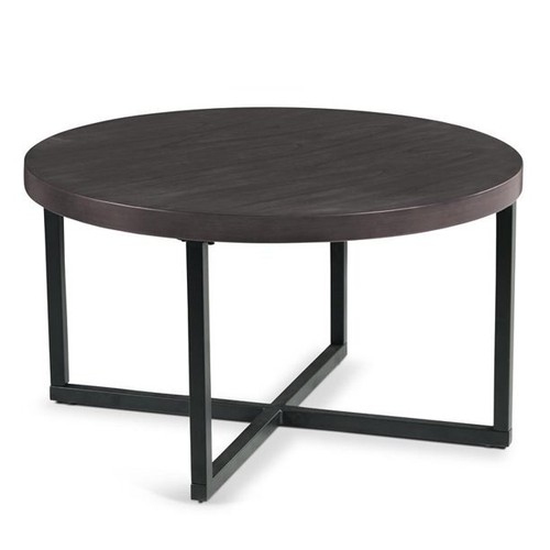 Steve Silver Yukon Metal Base Coffee Table with Stools In Walnut / Ebony Finish - Picture 3 of 9