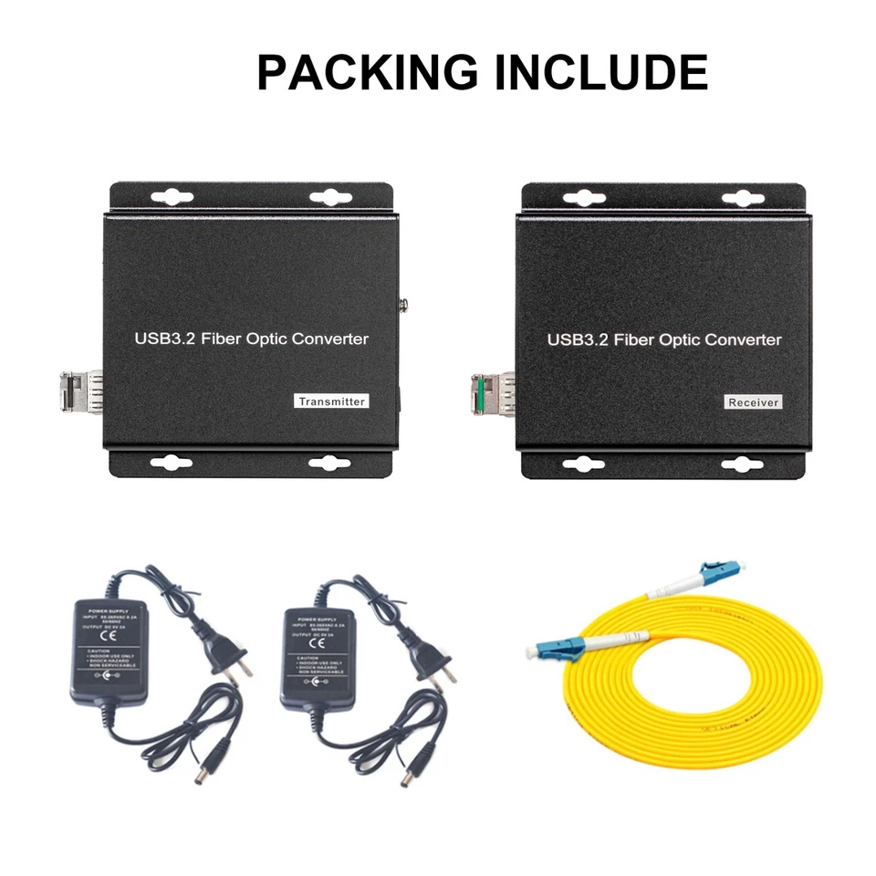 4 port USB 3.2 Extender over Fiber Optic 250M 10G SFP transceiver include A set - Image 4 of 4