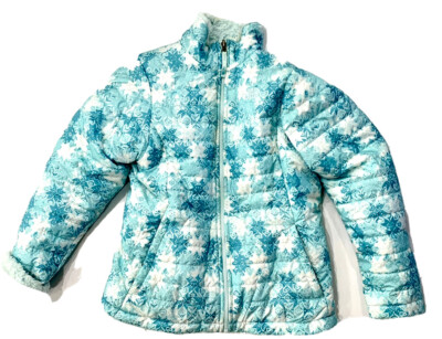 The North Face GIRLS REVERSIBLE MOSSBUD SWIRL JACKET blue size XL