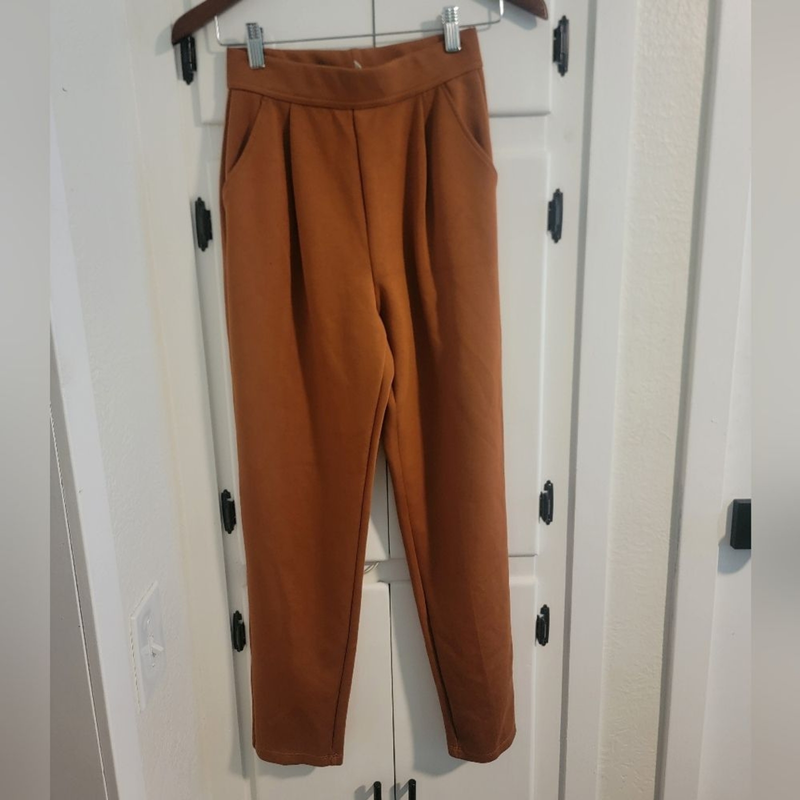Halara High Waisted Work Pants with Side Pockets in Orange Glazer Ginger Size XS