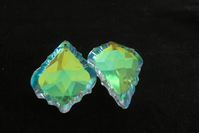 10 - 1 1/2 inch AB AAA CUT LEAD CRYSTALS PRISM CHANDELIER PARTS NO TOP BEAD