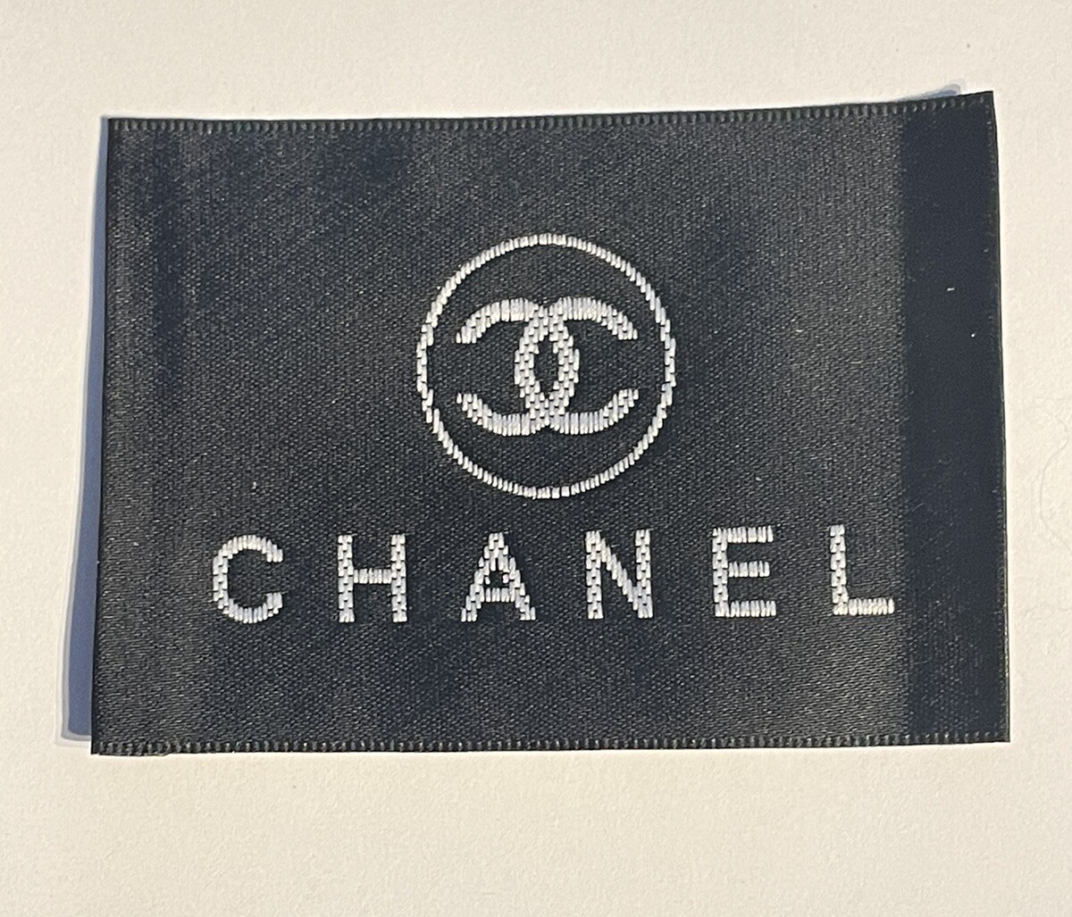 Chanel Clothing Label Tag Sewing Replacement Black 2”x3