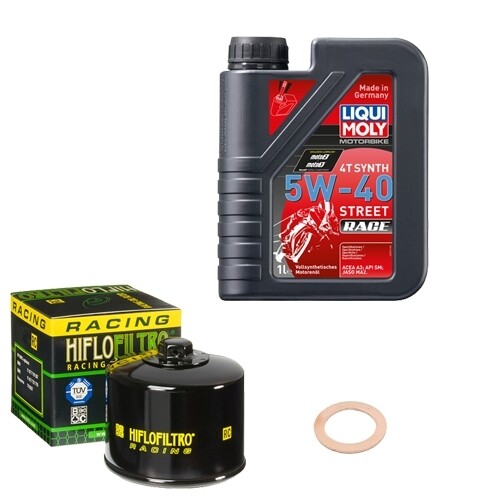 Hiflo ÖLfilter Set Liquimol 5W-40 Race 1L FüR BMW S 1000 XR ABS 2X10/K49 Bj.2017-image