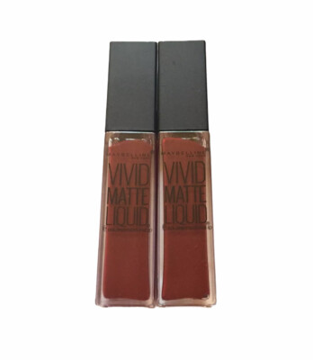 Lot Of 2 Maybelline Vivid Matte Liquid Lipstick 36 Red Punch 0.26 Fl Oz.