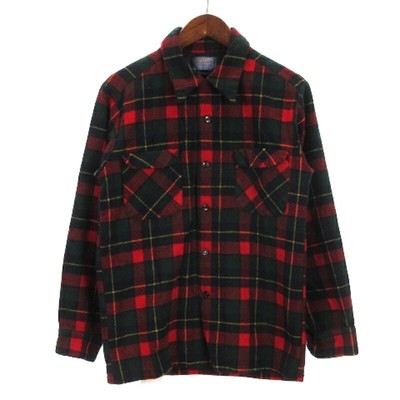 PENDLETON Karohemd Langarm Made in USA Rot Grün GrößeL GY99 Herren