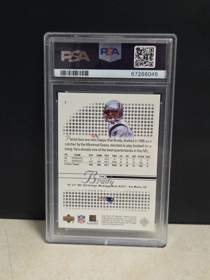 2002 SP Authentic - Tom Brady #1 PSA 10 - Image 2 of 2