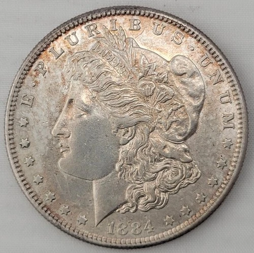 1884-S MORGAN SILVER DOLLAR IN GOOD-QUALITY CONDITION, DETAIL - VF