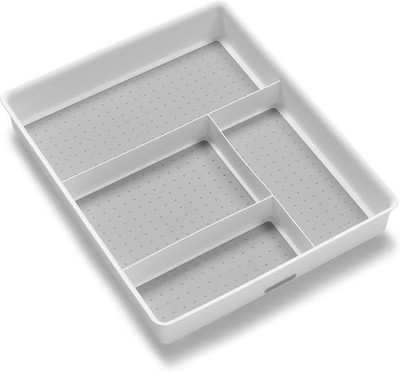 4 Compartment Drawer Organizer, Multi Purpose Storage for Utensils, Office Tools