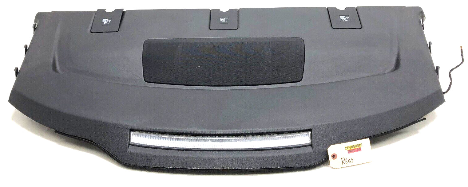2014-2017 MASERATI GHIBLI REAR PARCEL SHELF TRIM PANEL W/ 3RD BRAKE LIGHT OEM.