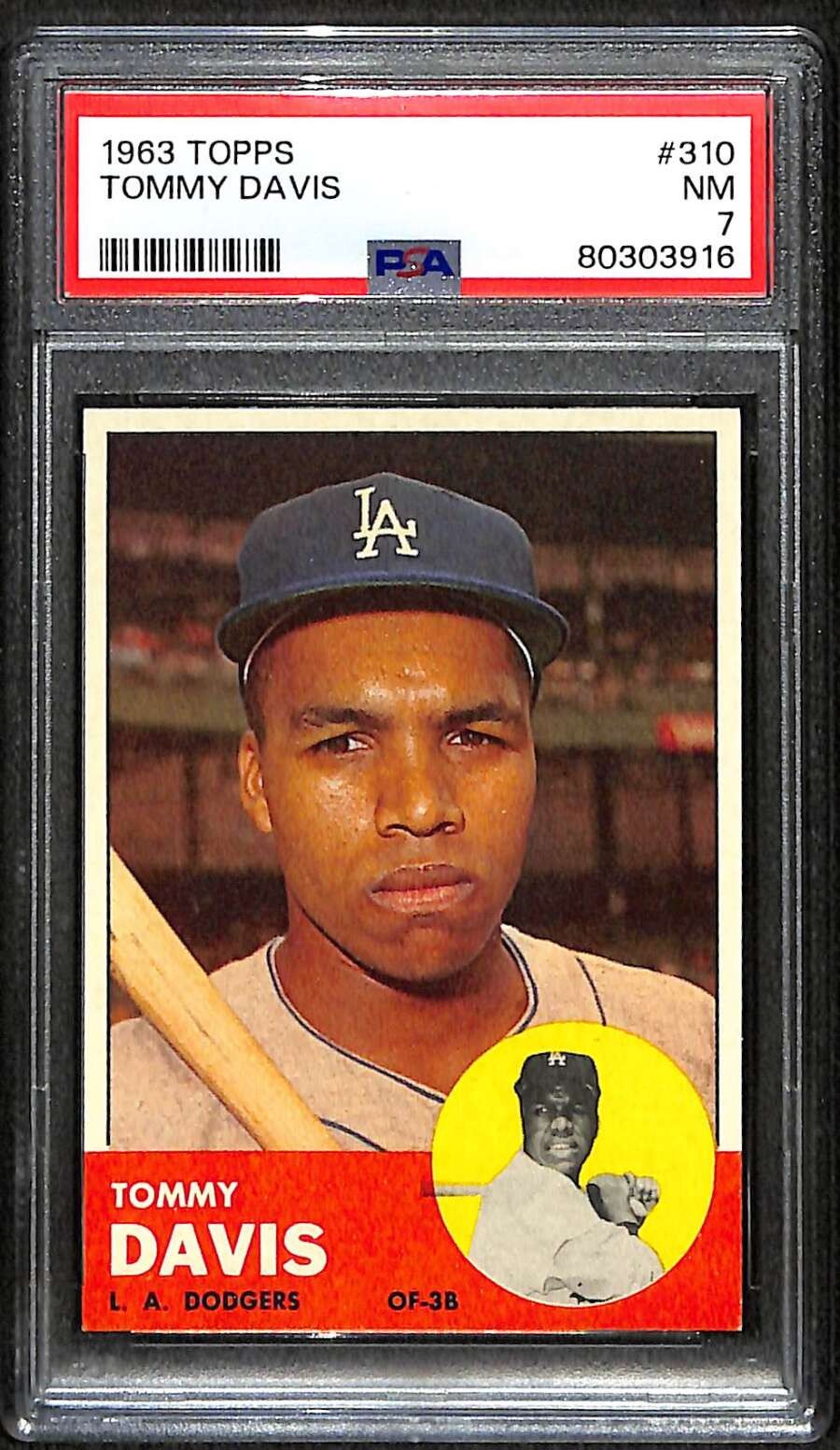 1963 Topps #310 Tommy Davis  PSA 7 NM C100330