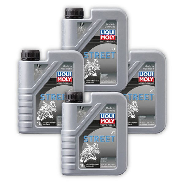 4X MotoröL Liqui Moly 1504 Motorbike 2T Teilsynthetisch 1 Liter ISO L-EGC-image