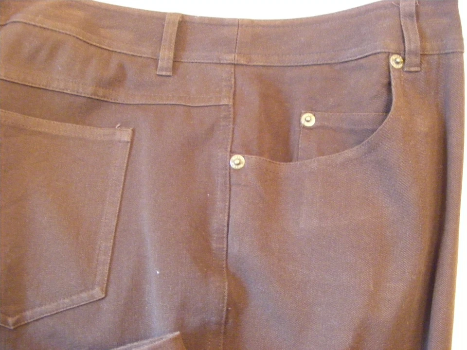 Peck & Peck Weekend 5 pocket STRETCH PANTS-Womans Size 10-BROWN-Cotton & Spandex - Image 4 of 4
