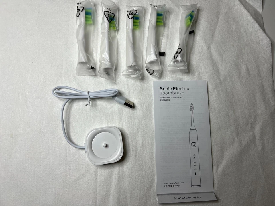 Электрическая зубная щетка 7AM2M Sonic — розовая | мотор маглева, USB-зарядка, 5 запечатанных щеток - Изображение 4 из 4