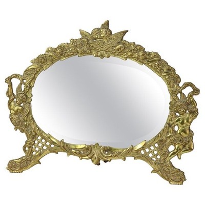 Antique Figural & Floral Gilt Bronze Dresser Mirror C1920 | eBay