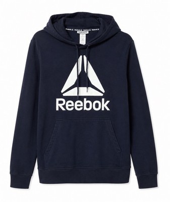 Reebok Men's Navy Logo Hoodie - Men s M Streetwear Sports Gear Sweatshirt