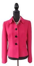 Tahari Arthur Levine Suit Jacket 8 R Black Dress Casual Women's Blazer M