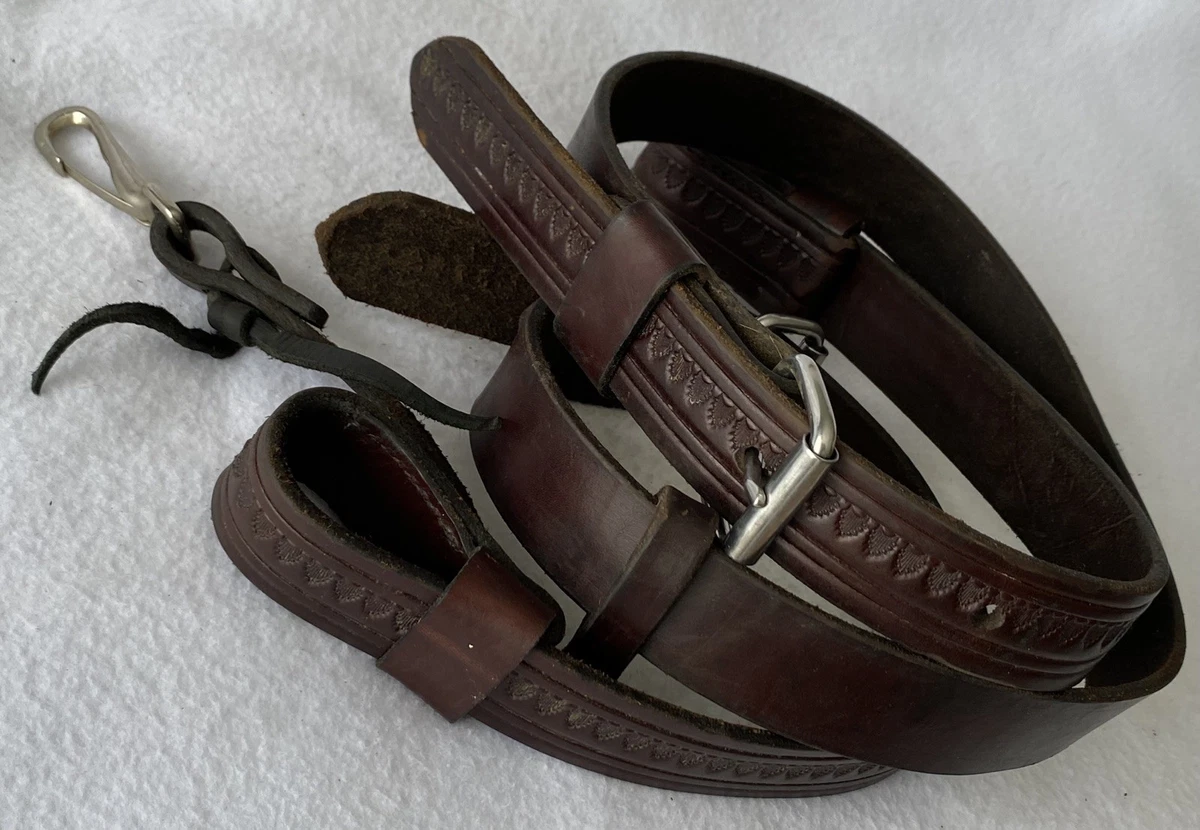 Billets RCA Selle Flanc Arrière Cuir Usiné Floral Cheval Western