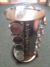 20-Jars Stainless Steel Rotating Spice Rack Organizer with Non-Slip Base