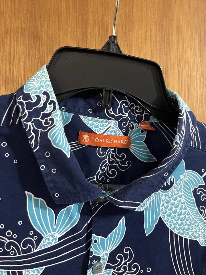 Tori Richard Aloha Hawaiian Shirt XL Koi Fish Japan - Image 2 of 4